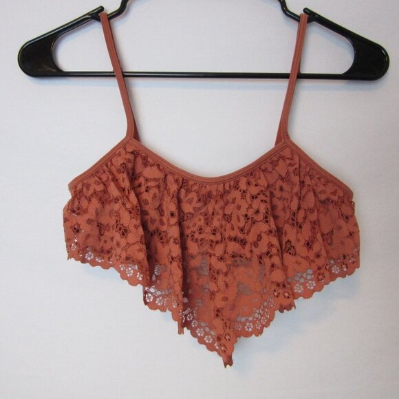 Body by Victoria's Secret Bralette Burnt Orange Lace Crop Top Festival Small - Picture 2 of 5